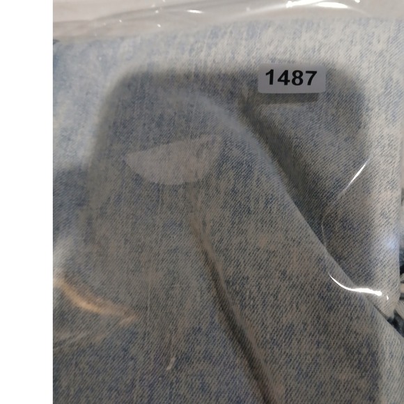 Entro Women Acid Wash Denim Ruffle Button Down Top Sleeveless Blue Size S Boho - Picture 10 of 10